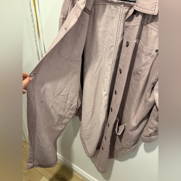 Anthropologie-PILCRO- DUSTER SHIRT JACKET- MAUVE-LONG- OVERSIZED FIT- XS - Picture 3 of 11